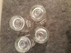 Vintage Tumblers Set Of 4 Clear Glass with Frosted White Wheat And Stars