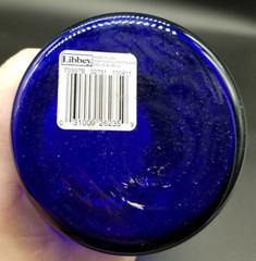 VINTAGE Libby’s Cobalt Blue Glass Canister Storage Jar 7″ With Snowflakes