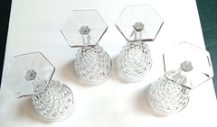 Fostoria American Clear Glass 6 7/8″ Water Goblets (Stem 2056) Set of 4 Vintage