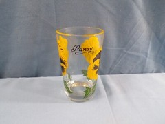 Peanut Butter Glass Tumbler – JUICE SIZED – Yellow Pansy #128