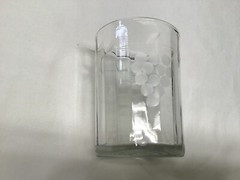 Antique Etched Grape Cluster and Vine Pattern Juice Glass- 3 3/4 in Tall