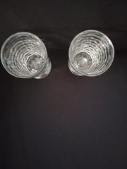Set of 2 Vintage Fostoria American Cubist Clear Footed Iced Tea Glasses
