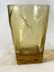 Vintage Hazel-Atlas Pebblestone Gold Glasses 1-5” & 1-4 1/4”