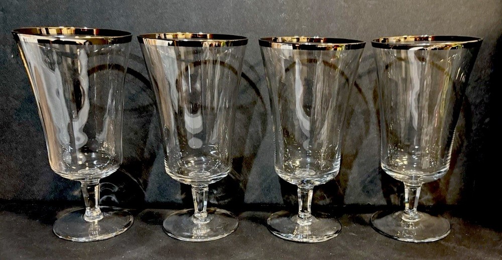 Lenox…Solitaire Platinum…(4) Water Goblets…(2) Sets of Four…Appear Unused..BIN