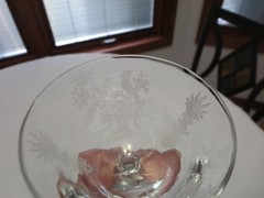 Tiffin-Franciscan Persian Pheasant Optic Floral Clear Liquor Cocktail 6 1/2”