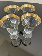 Glastonbury Lotus Gold Rim Water / Iced Tea Glasses 5.5″ Vintage 1960 Set Of 4