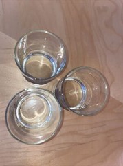 3 Double Old Fashioned Lowball Whiskey Glasses Embossed Gold Seashell Starfish