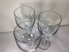 UU41 Vintage 3 Beautiful Hand Blown Frosted Clear Crystal Glass For Adults