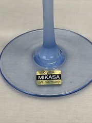 MIKASA Crystal SEA MIST SAPPHIRE Frosted Blue 9.5” Replacement Water Goblet