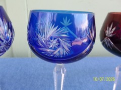 Lot of 4 Nachtmann Schliff Schleuder Cut to Clear 7 1/2″ Tall Hock Wine Glasses