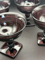 Imperial Chroma Amethyst Champagne / Tall Sherbet Glasses Purple Vintage Gilded