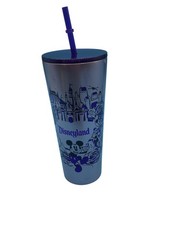 Starbucks Disneyland Purple Tumbler With Straw Castle Characters Souvenir Cup