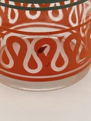 Set of 3 Multicolor vintage Continental Can Co. Geometric Pattern Glass Tumblers
