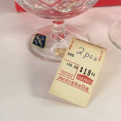 English Royal Brierley Crystal Cognac Brandy Snifters Original Red Box Set Of 2