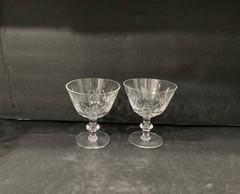 Edinburgh Crystal Criss-Cross Cut Cordial Sherbet Dessert Glasses Set Of 2
