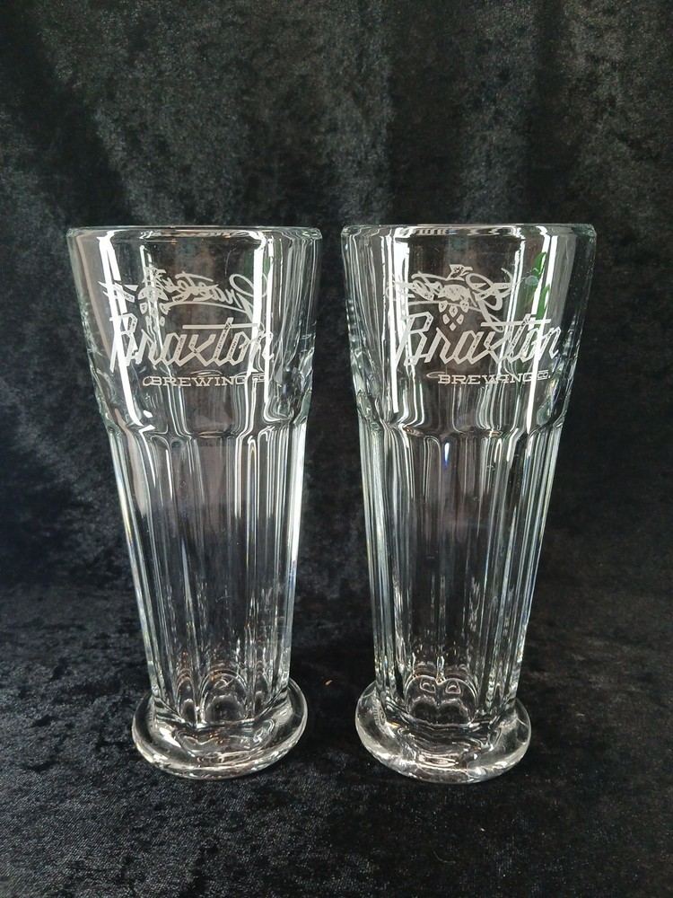Libbey Duratuff Beer Glasses Braxton Brewing 7.5 Inches Tall