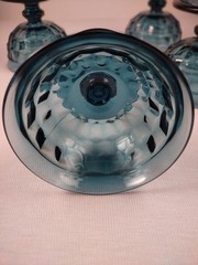 Whitehall Colony Cubist Riviera Blue Champagne Sherbert Dessert MCM Set of 4