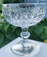 Maureen Waterford Tall Sherberts / Champagne Clear Crystal 4.25 In