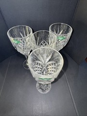 Shannon Crystal Designs of Ireland cut-crystal wine goblets