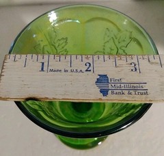 Set Of Four Perfect Indiana Glass Goblet Iridescent Green Carnival Grapes 5.25″