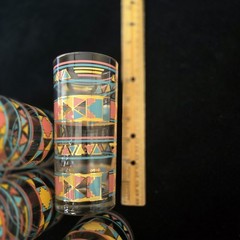 8 Vtg 12oz Culver Southwest Aztec Native American Highball Glasses Glass Juice
