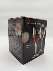 Celebration Crystal Wine Glasses-Made in EU-Rogaska Crystal-Set of 4 New In Box