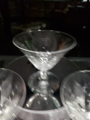 (5) Low sherbet Glasses, Signed Libbey c.1933 Nash American art deco «Reverie»