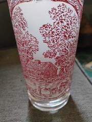 Tumbler Glass For Royal Ironstone Red Transferware Memory Lane