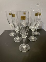 Flamenco 5 1/2 oz Blown Crystal Flute Crystal By J. D. Durand 6 Piece