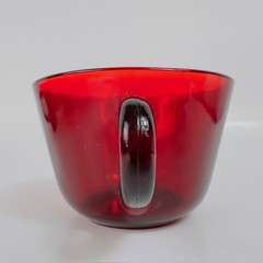 Anchor Hocking Royal Ruby Red Glass Cups Mug Set of 4 Tea Coffee Vintage