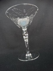 Seneca Clear Optic Tall Champagne Glass Polish Wheel Cut 786 Butterfly Stem 190