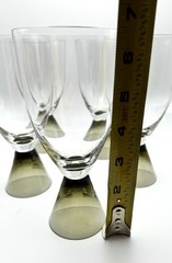 Rosenthal Fortuna Smoke Crystal Goblets Set of 5 Elsa Fischer-Treyden MCM