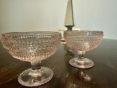 Vintage Rose Tinted Glass Goblet/Dessert, Fruit Bowl (sold Individually)