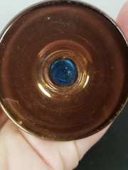 6 Vintage Bohemian Cobalt Cordial Hand Painted Shot Glass Gold Decoration