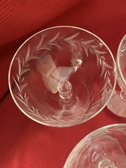 Fostoria Holly Clear Crystal Champagne/Tall Sherbet Glasses Set Of 6 Retired