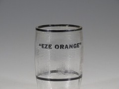 Vintage Depression Era Crystal Glass EZE Orange Advertising Tumbler c.1935