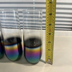 Lot 3 Vintage Skinny Glasses Wildly Iridescent Iridescence Retro Chic Champagne