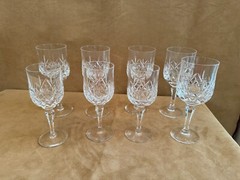 Atlantis Moselle Wine Cut Lead Crystal Goblets & Flutes set of 12 pc champagne