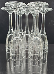 7 Ralph Lauren Cocktail Party Fluted Champagne Set Crystal Clear Stemware RL Lot