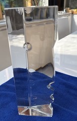 Large Baccarat Crystal Robert Rigot Glass Face Sculpture – Condition Issues