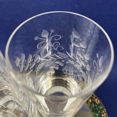 Da Vinci Floral Cut Crystal Set/4 Highball Glasses Vintage 6” Barware Collins