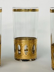 MCM Culver, LTD. Antigua Gold Highball Tumblers 5.5” 22 Karat Gold Set Of 7
