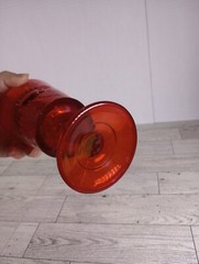 Vtg L.G. WRIGHT GLASS «STRAWBERRY & CURRANT RUBY» RED WATER GOBLET 6-1/2″