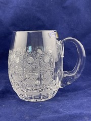 hand blown hand cut crystl beer stein Bohemia Crystal