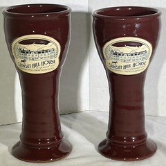 Deneen Pottery Hand Thrown Goblet Pair Sunset Hill House Sugar Hill NH Maroon