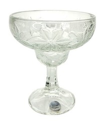 Vintage Princess House Fantasia Etched Floral Set of Four Margarita Glasses