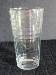 Vtg Tumbler Glass «Scotch» Pattern by Pasabahce «Block Optic» Windowpane Design