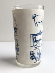 VTG 1950s Hazel-Atlas Glass Tumbler Navy/White NEBRASKA ≈ 5″ tall Great Cond