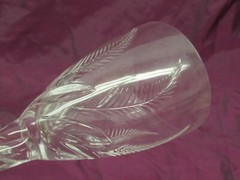 STUART Crystal ELLESMERE Fern Leaf water goblet glass 7.25″