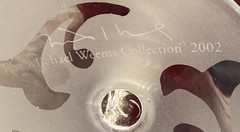 MICHAEL WEEMS ELISE RUBY WATER GOBLET CLEAR TWIST STEM 8 5/8”T LOOKS UNUSED Mult